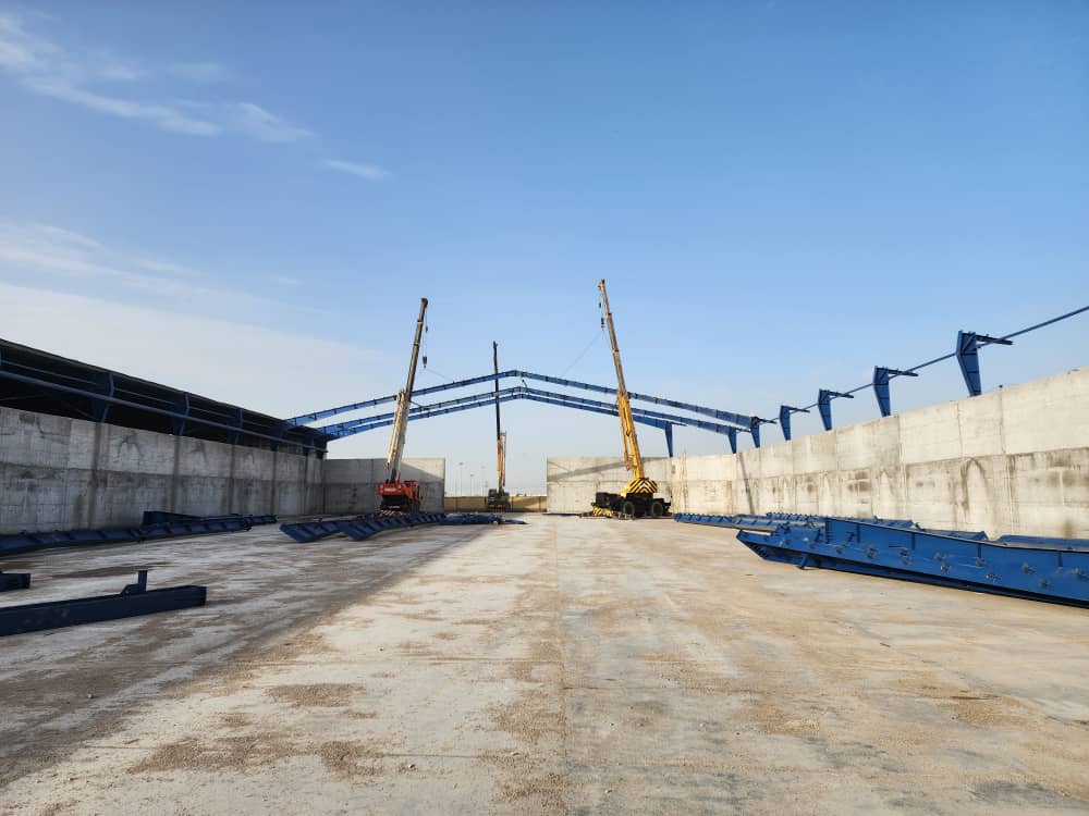 Preparation, construction, and installation of grain storage warehouses with a 48-meter span